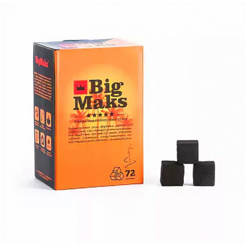 Уголь для кальяна кокосовый Big Maks 25 мм (72 шт)